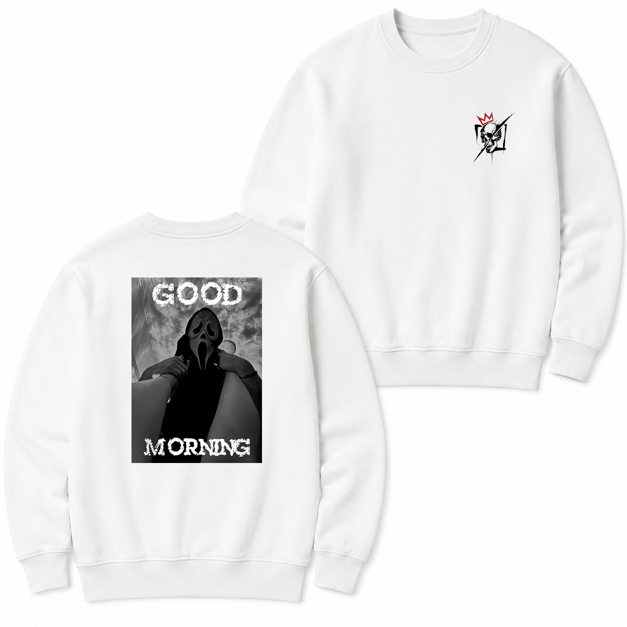 Good Morning Scream Mask Horror T-Shirt & Hoodie