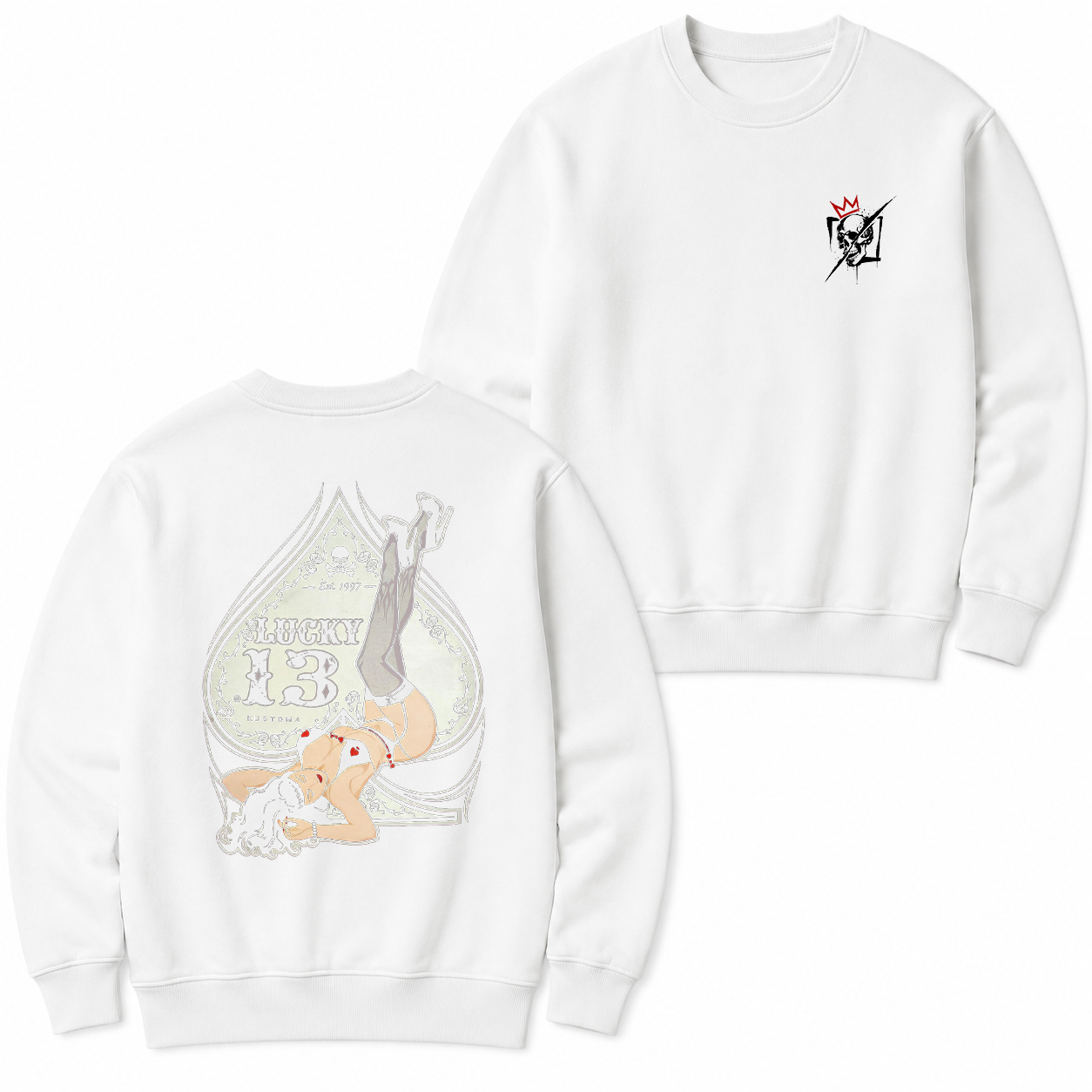 Lucky 13 Pin-Up Girl Graphic T-Shirt & Hoodie