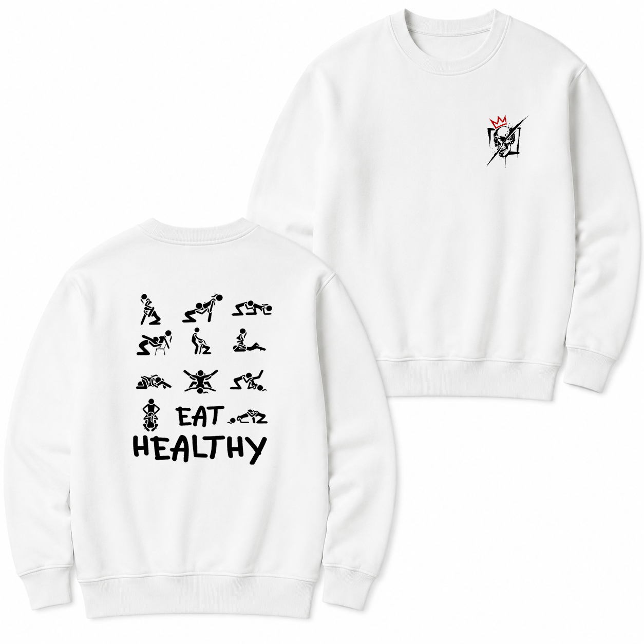 Eat Healthy Funny Adult Graphic T-Shirt & Hoodie