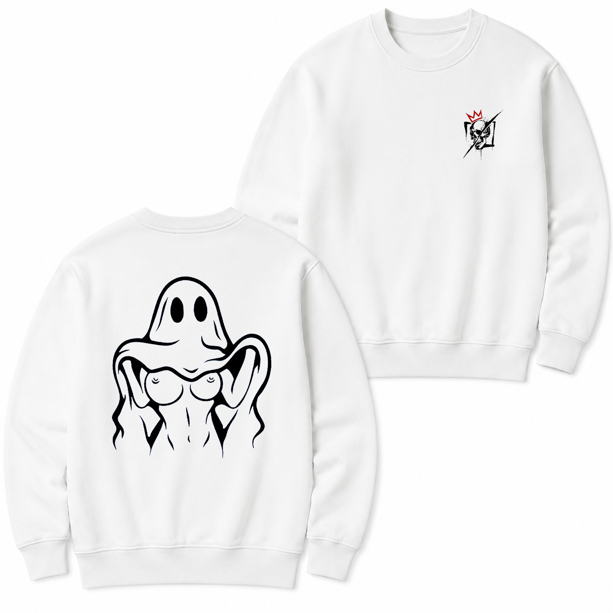 Middle Finger Ghost Graphic T-Shirt & Hoodie