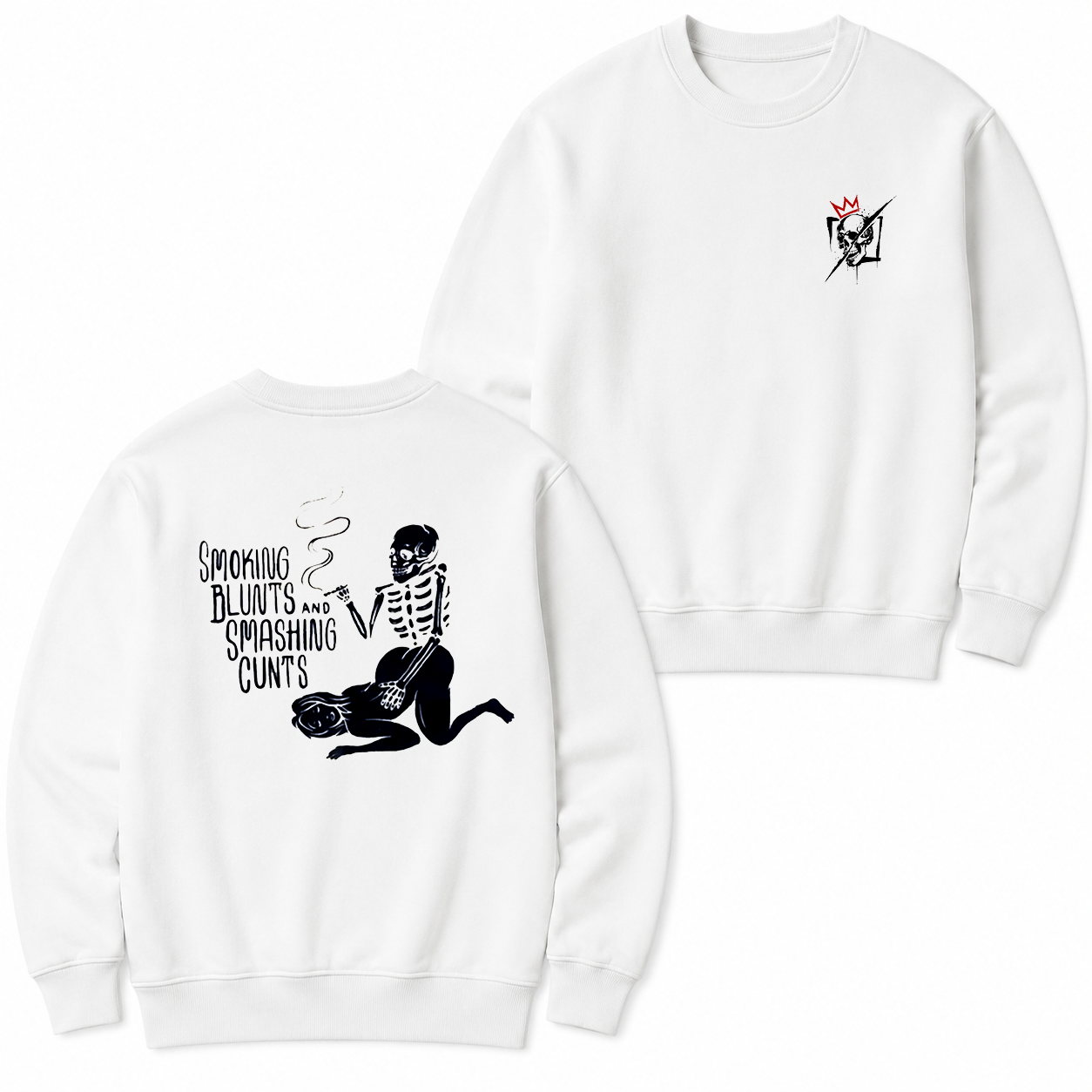 Smoking Blunts Skeleton Funny T-Shirt & Hoodie