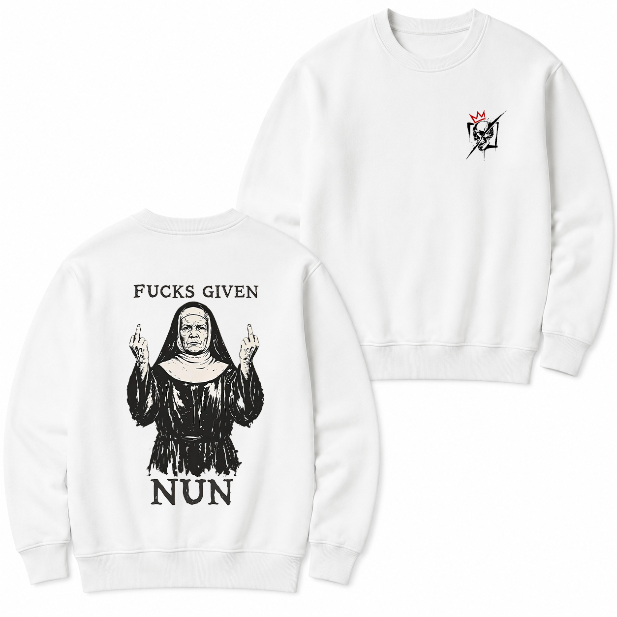 Fucks Given Rebel Nun Graphic T-Shirt & Hoodie