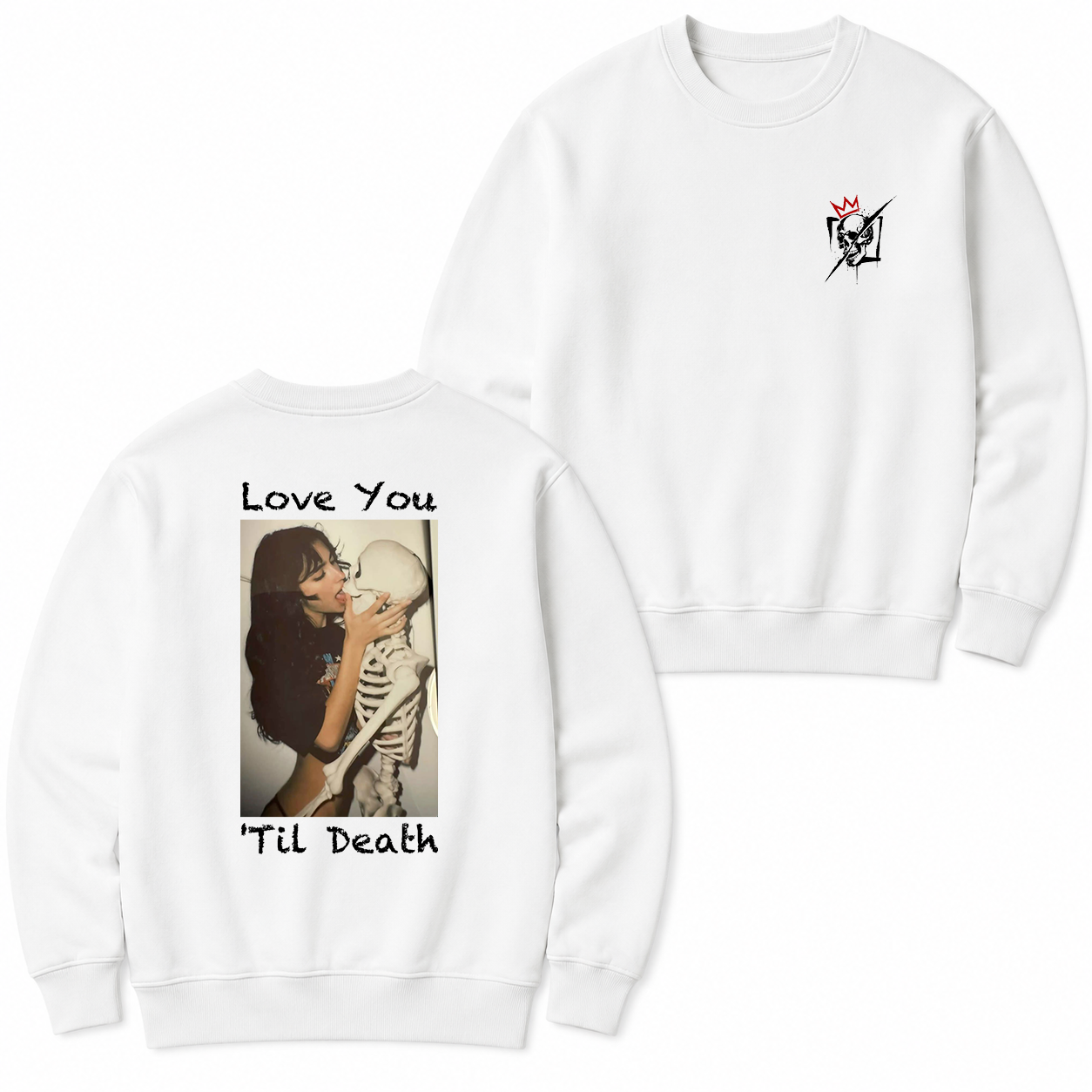 Love You Till Death Skeleton Kiss T-Shirt & Hoodie