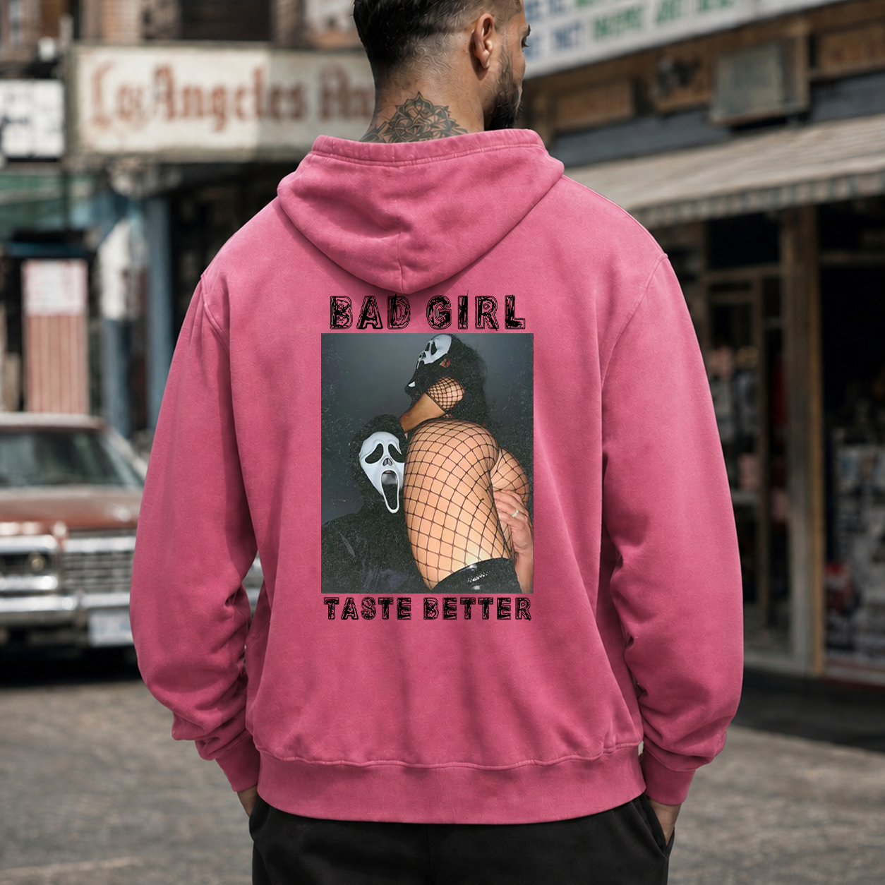 Bad Girl Fishnet Pin-Up Graphic T-Shirt & Hoodie