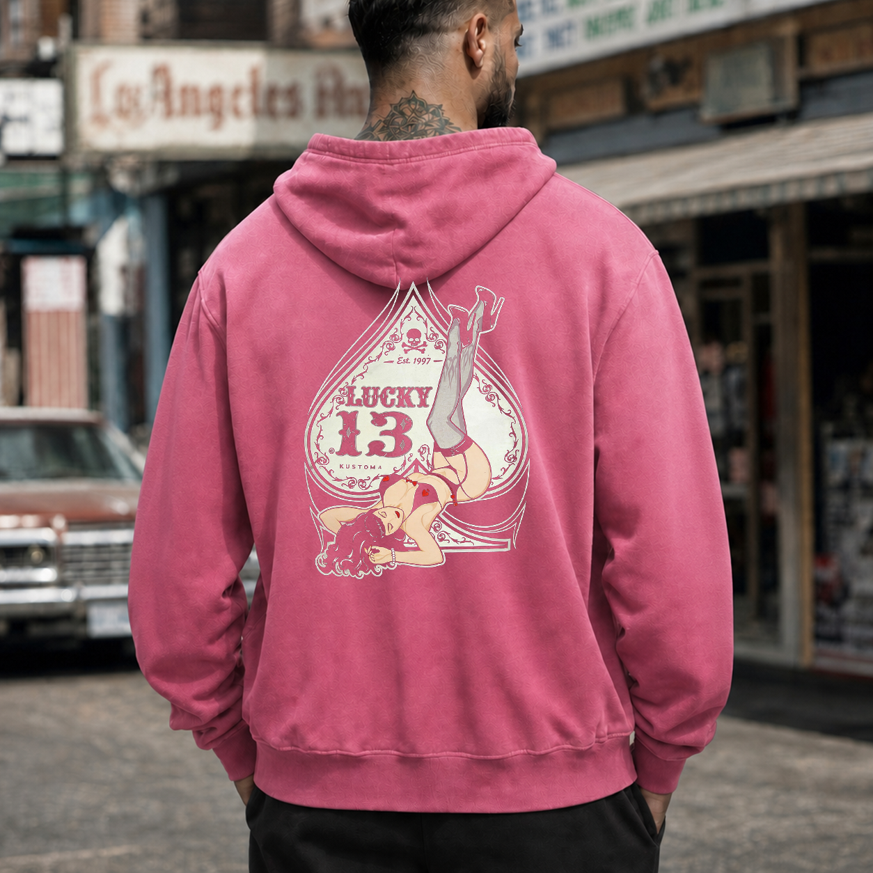 Lucky 13 Pin-Up Girl Graphic T-Shirt & Hoodie