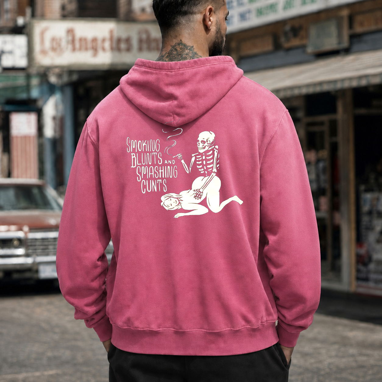 Smoking Blunts Skeleton Funny T-Shirt & Hoodie
