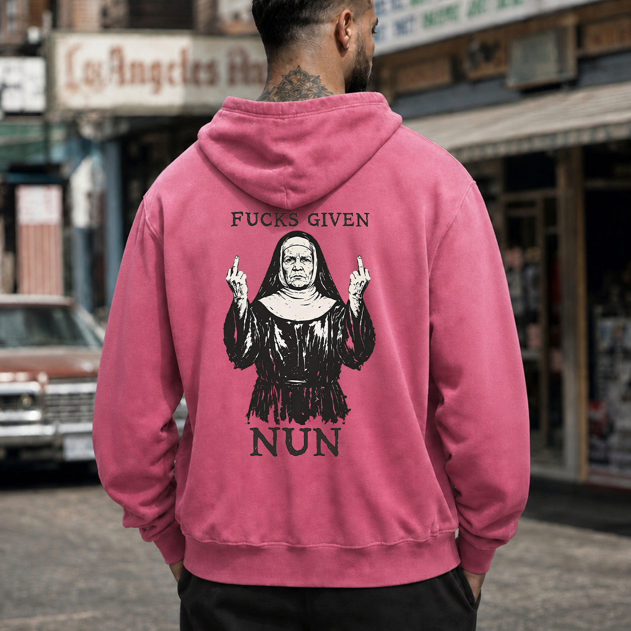 Fucks Given Rebel Nun Graphic T-Shirt & Hoodie