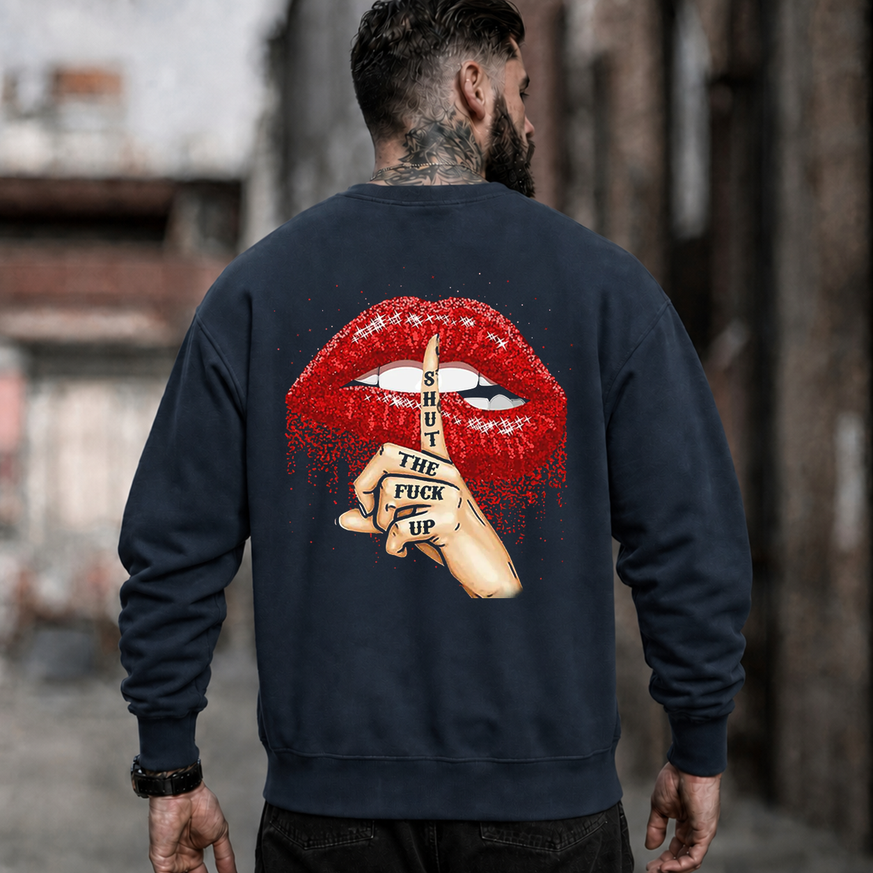 Shh Red Lips Vintage Graphic T-Shirt & Hoodie
