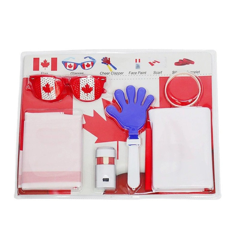 Ultimate 2026 World Cup Football Fan Cheer Kit - Party Packs with Country Flag, Sunglasses, Clapper & Face Paint