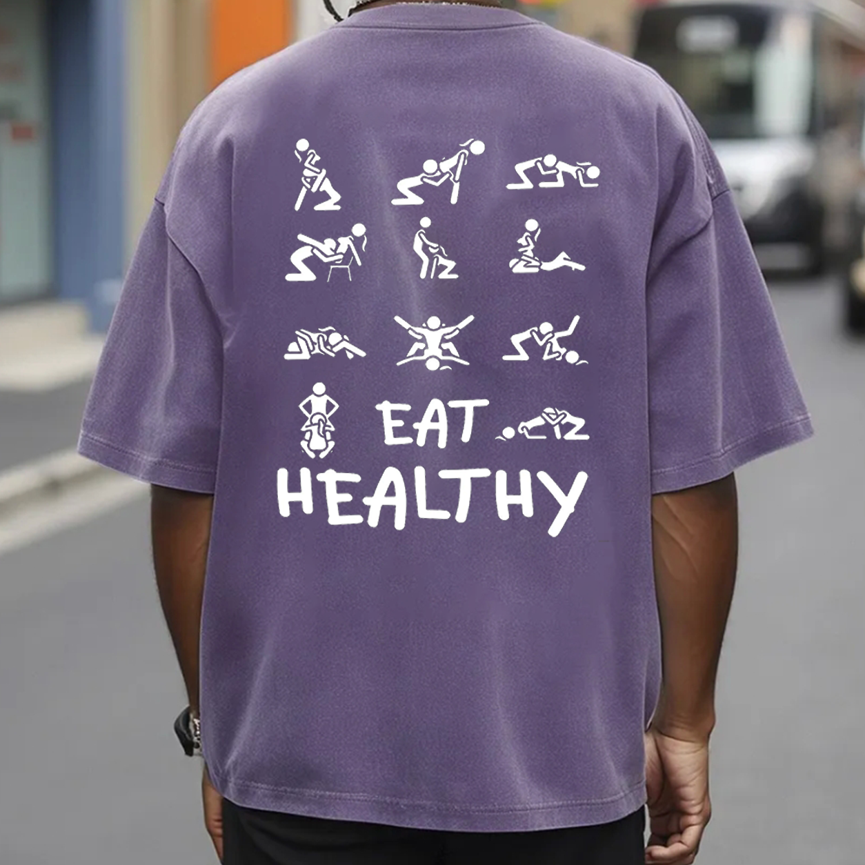 Eat Healthy Funny Adult Graphic T-Shirt & Hoodie