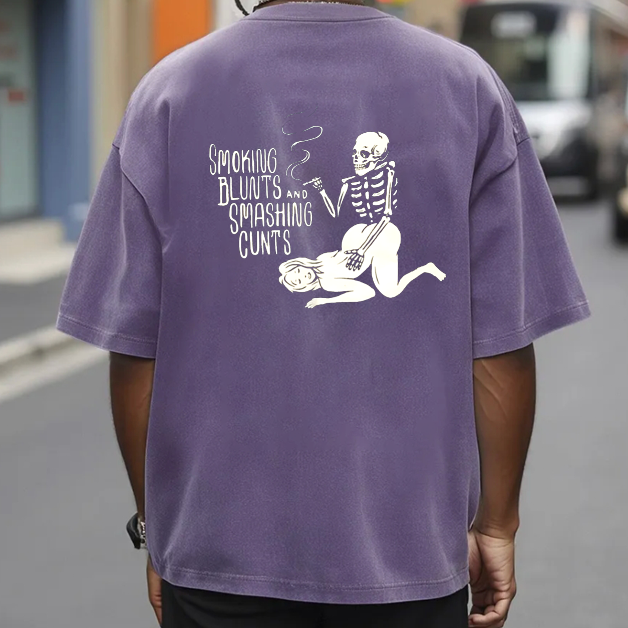 Smoking Blunts Skeleton Funny T-Shirt & Hoodie