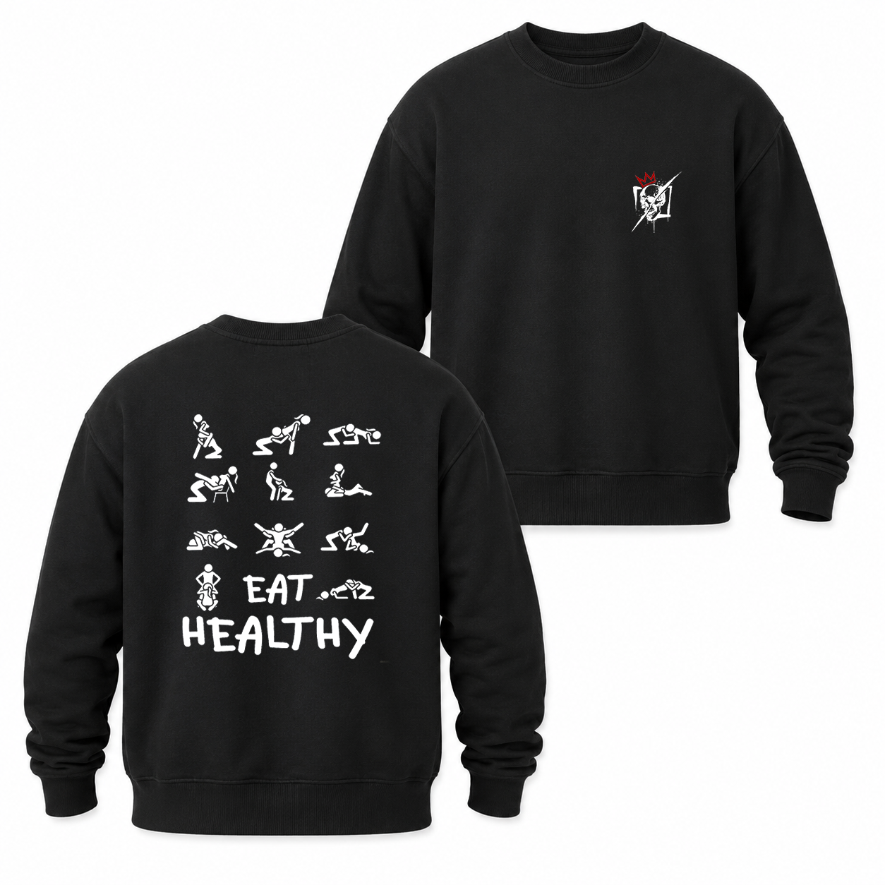 Eat Healthy Funny Adult Graphic T-Shirt & Hoodie