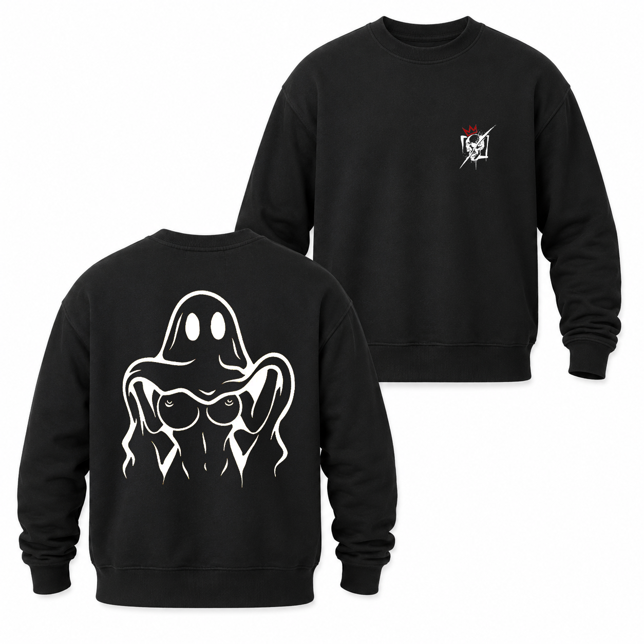 Middle Finger Ghost Graphic T-Shirt & Hoodie