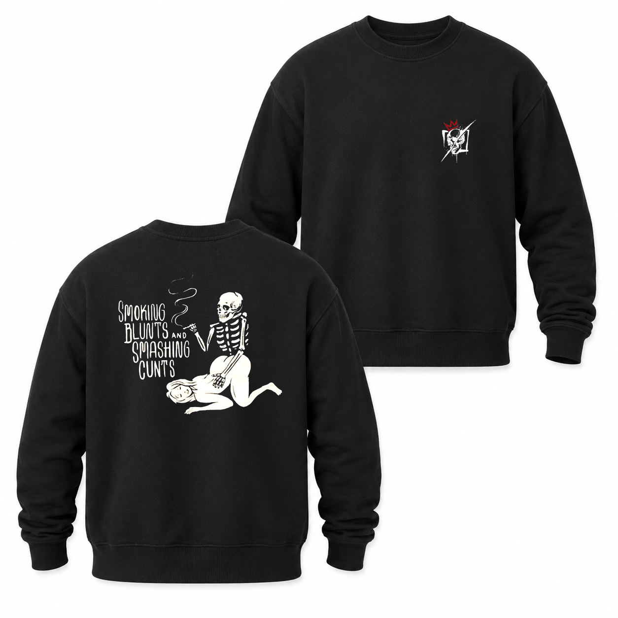Smoking Blunts Skeleton Funny T-Shirt & Hoodie