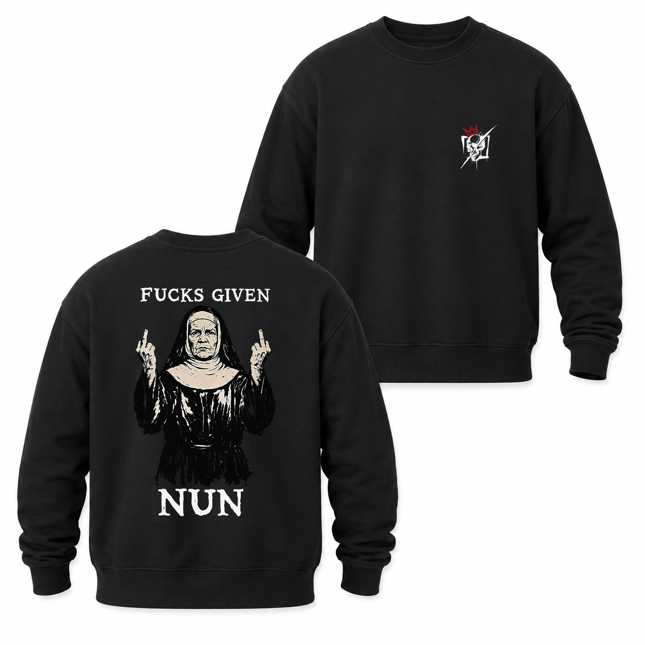 Fucks Given Rebel Nun Graphic T-Shirt & Hoodie