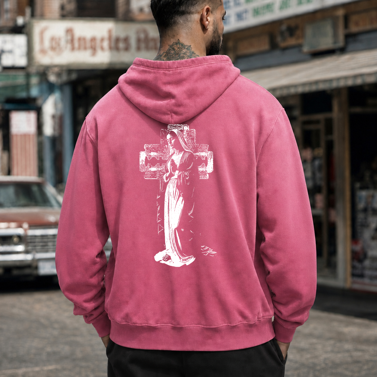 Gothic Praying Nun Cross Graphic T-Shirt & Hoodie