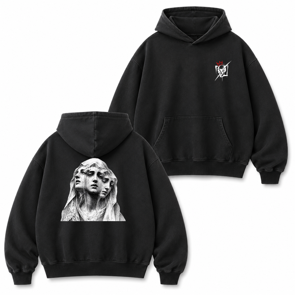 Three Faces Gothic Woman Graphic T-Shirt & Hoodie