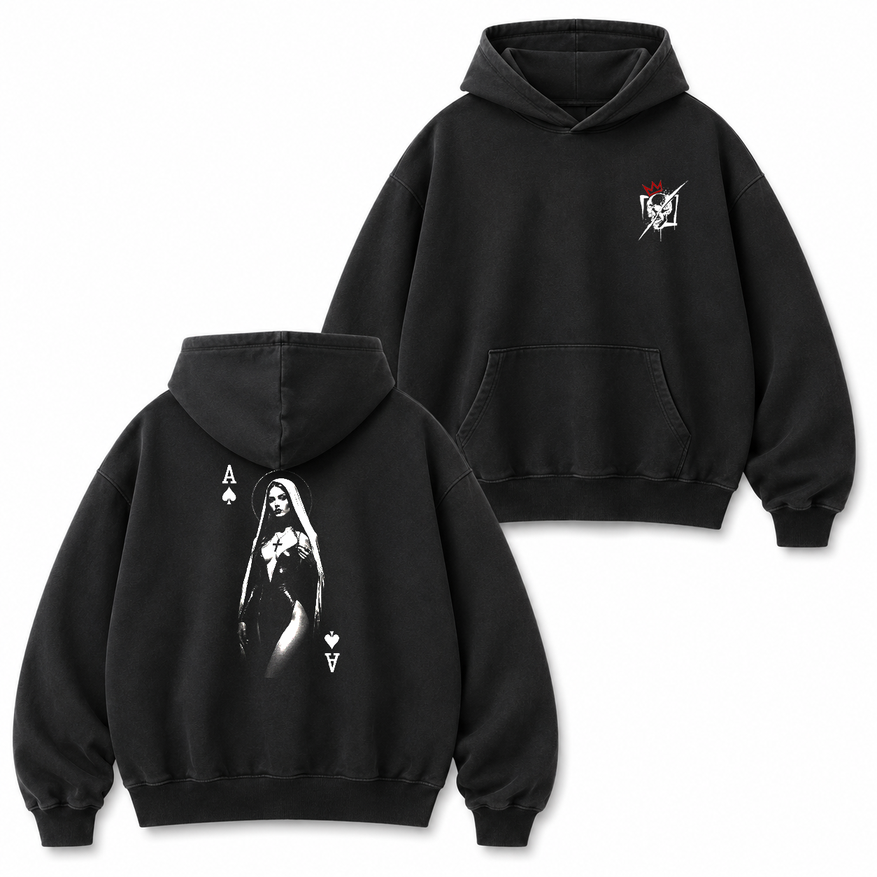 Gothic Nun Ace of Spades T-Shirt & Hoodie
