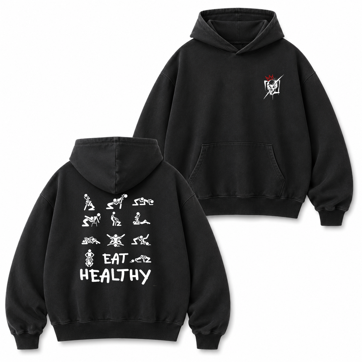 Eat Healthy Funny Adult Graphic T-Shirt & Hoodie