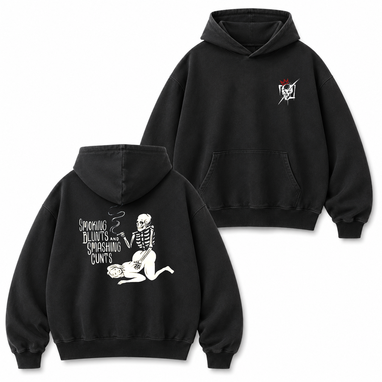 Smoking Blunts Skeleton Funny T-Shirt & Hoodie