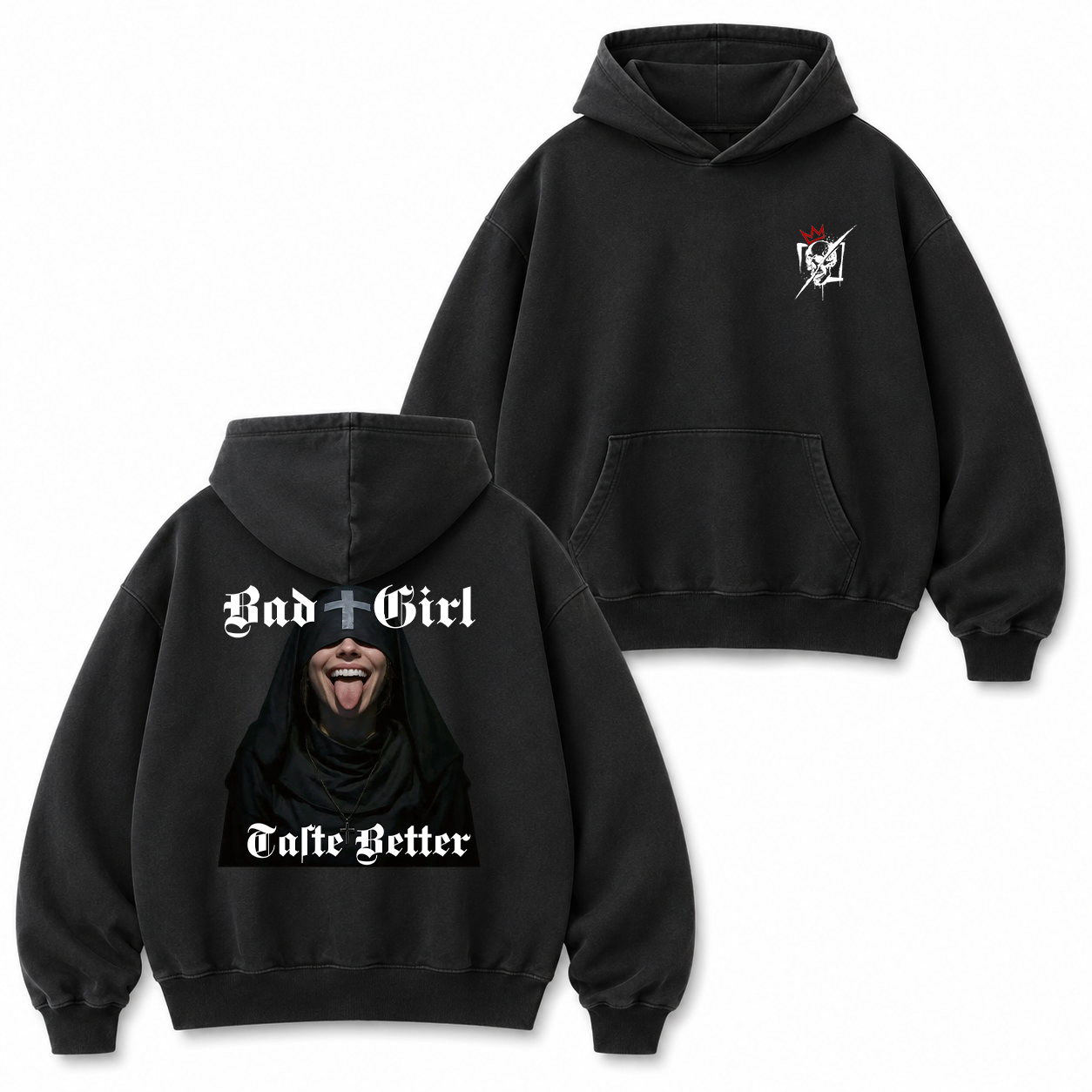 Bad Girl Gothic Nun Graphic T-Shirt & Hoodie