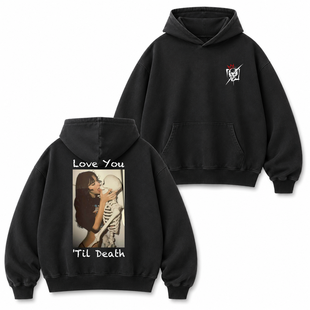 Love You Till Death Skeleton Kiss T-Shirt & Hoodie
