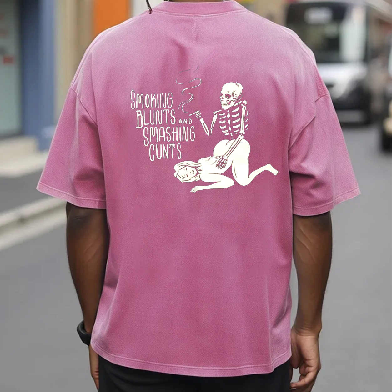 Smoking Blunts Skeleton Funny T-Shirt & Hoodie