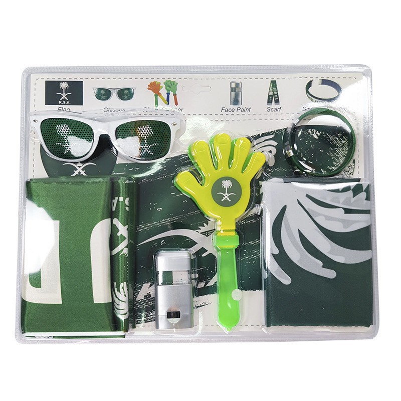 Ultimate 2026 World Cup Football Fan Cheer Kit - Party Packs with Country Flag, Sunglasses, Clapper & Face Paint
