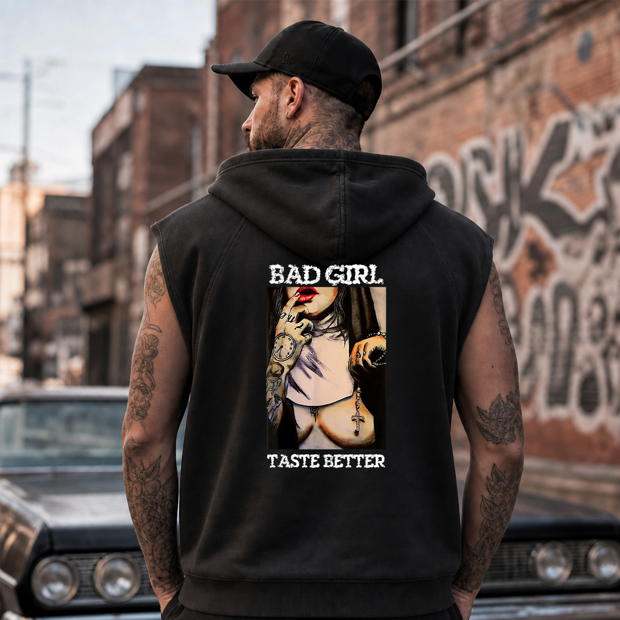 Bad Girl Vintage Pin-Up Graphic T-Shirt & Hoodie