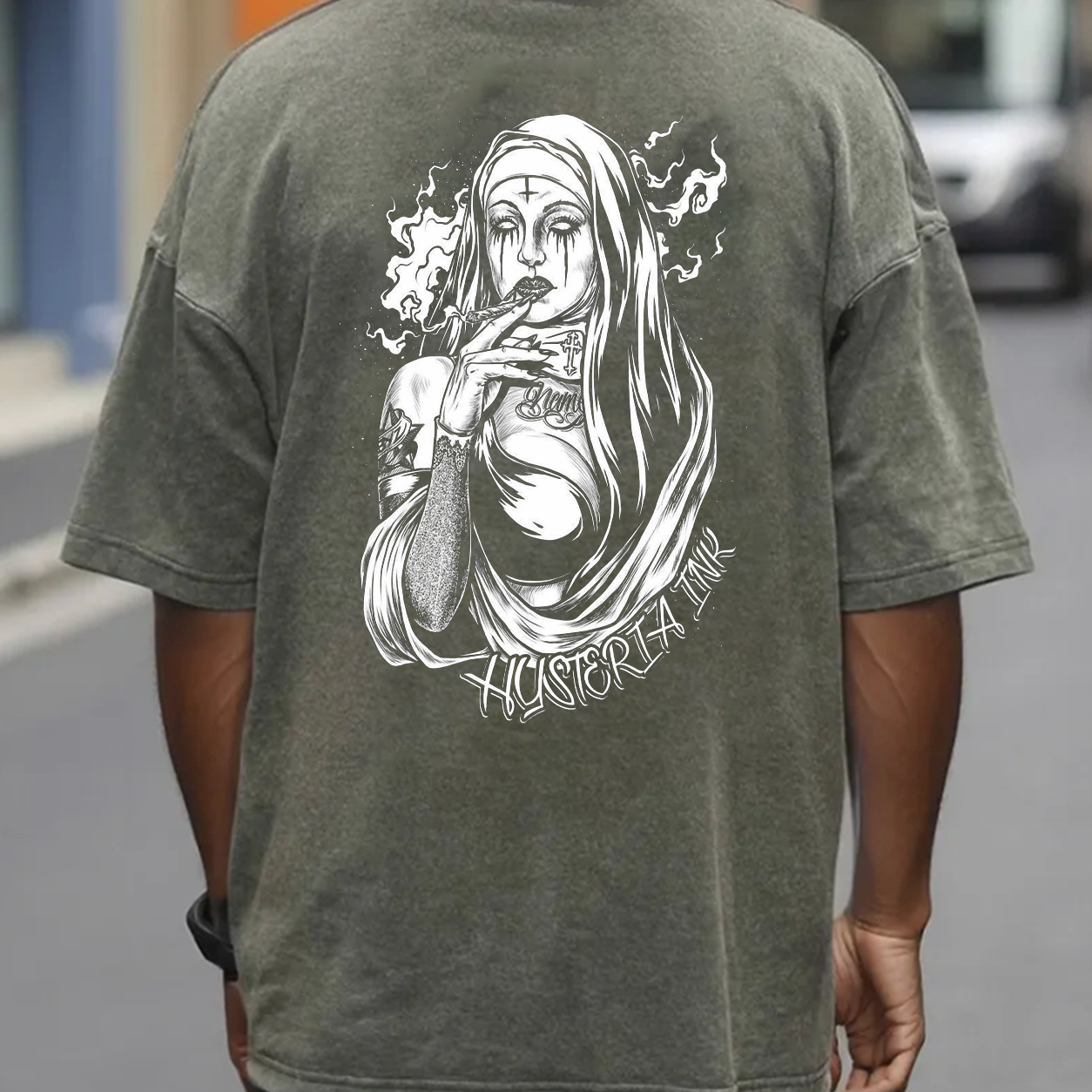 Smoking Nun Gothic Graphic T-Shirt & Hoodie