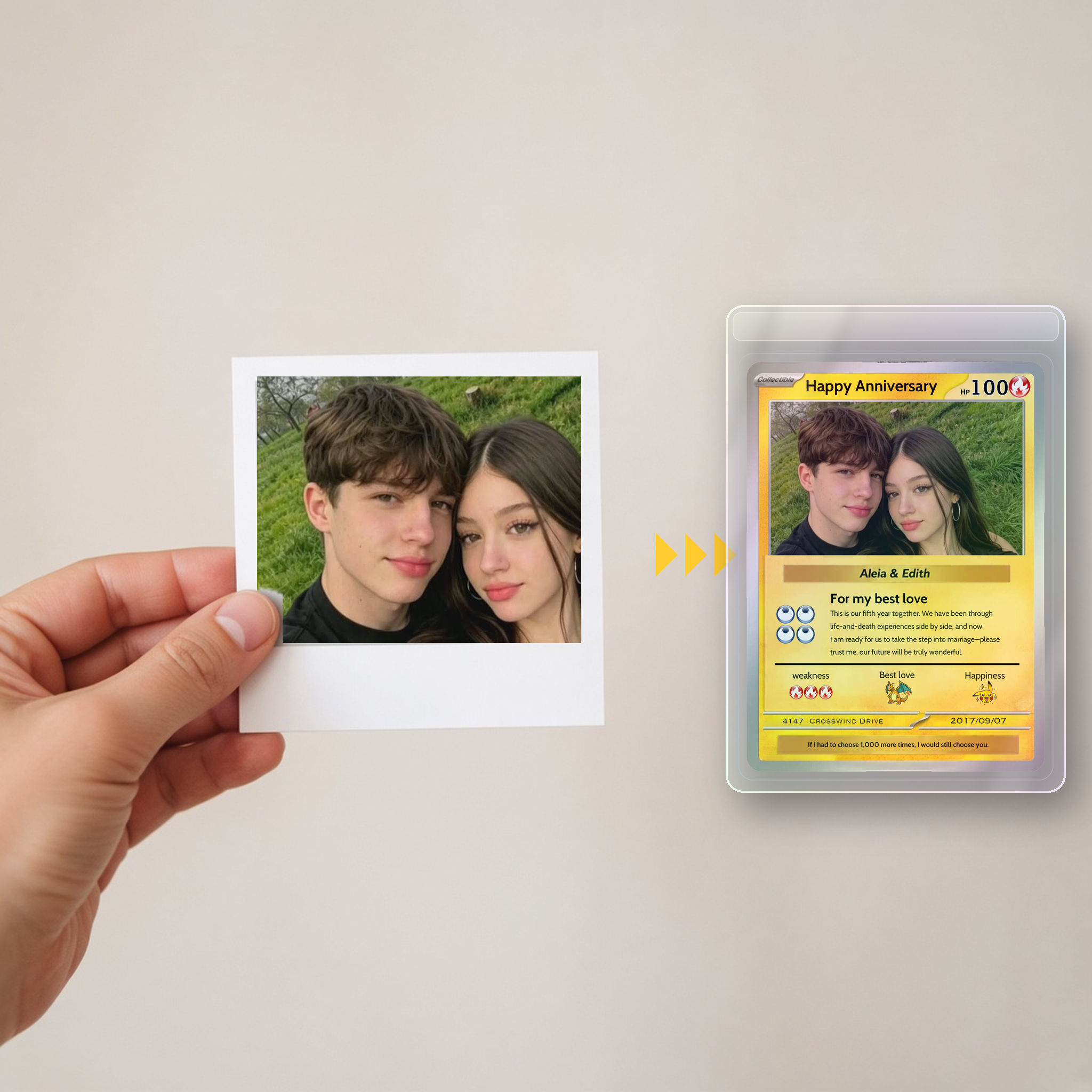 Personalized Photo Card – Custom Gift for Couples