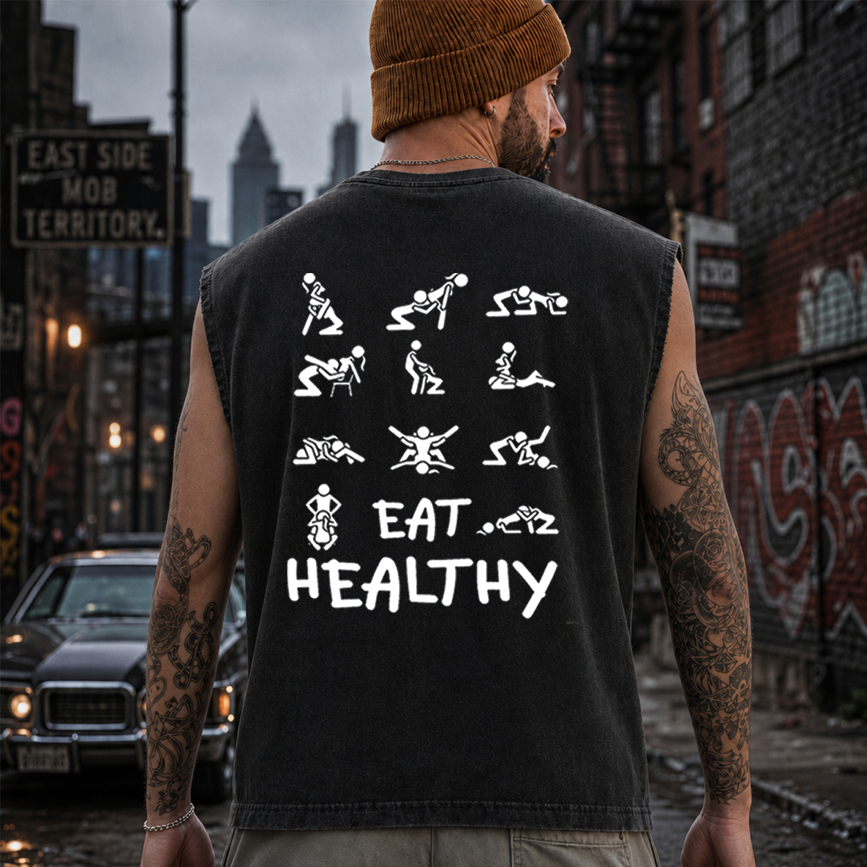 Eat Healthy Funny Adult Graphic T-Shirt & Hoodie