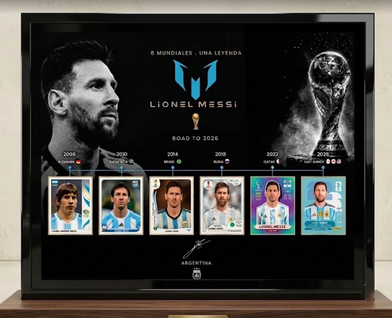 Messi "Una Leyenda" World Cup Evolution Frame (2006-2026) – Grand Finale Collector's Edition