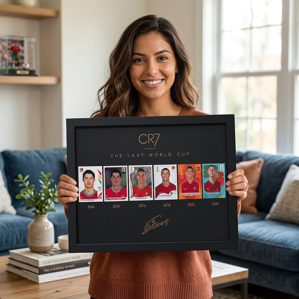 CR7 "The Last World Cup" Career Timeline Framed Sticker & Card Display