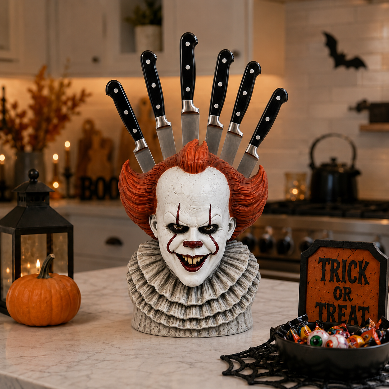Horror skull knife holder – Pennywise design