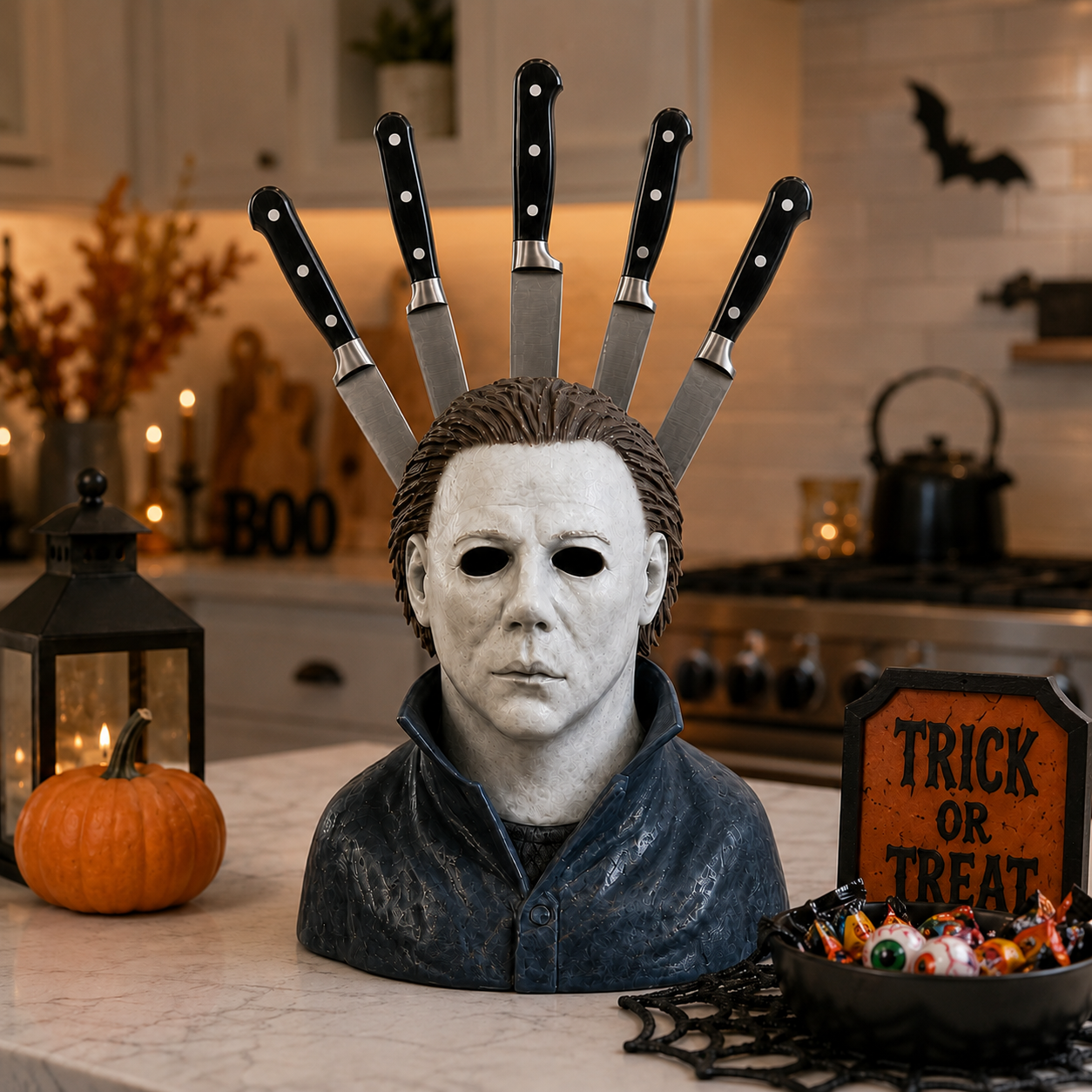 Skull knife holder – Michael Myers design