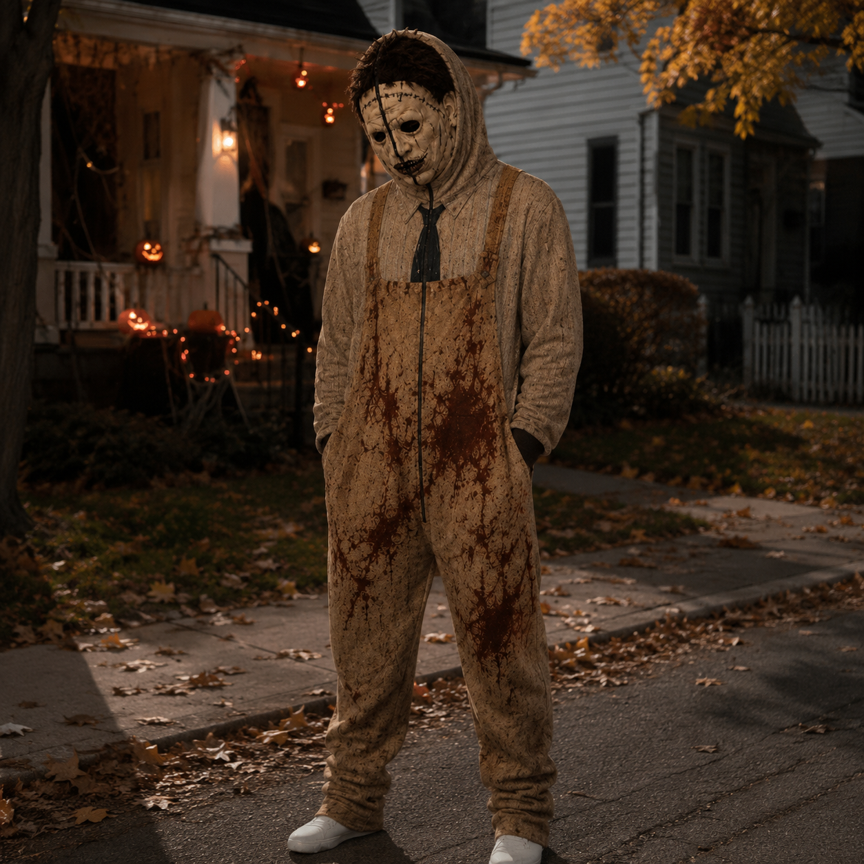 Halloween skeleton party suit – Leatherface design
