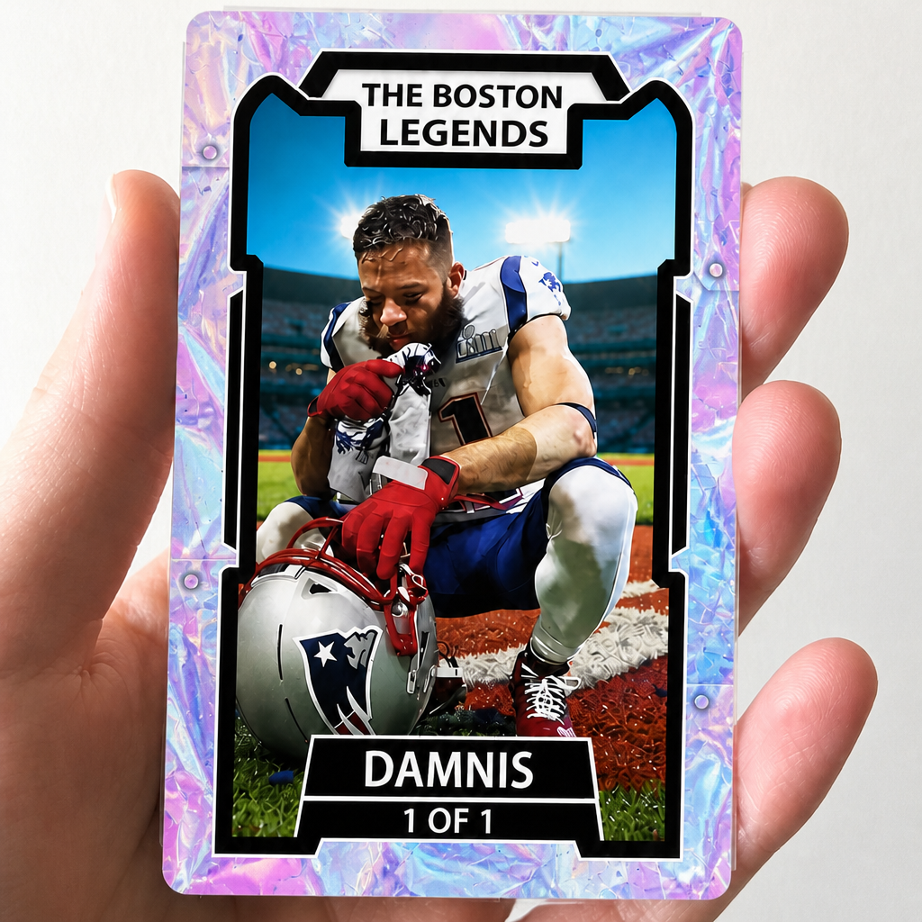 Personalized Football Trading Card with Custom Photo & Name – Acrylic Sports Card Keepsake for Players, Fans & Gifts