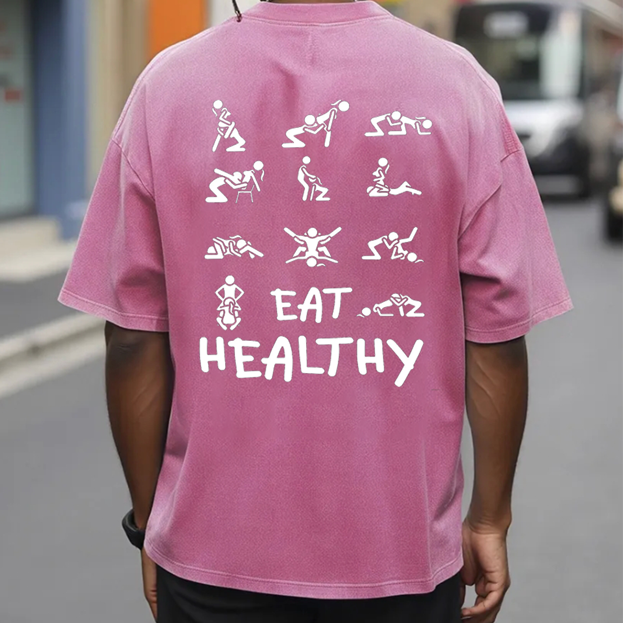 Eat Healthy Funny Adult Graphic T-Shirt & Hoodie
