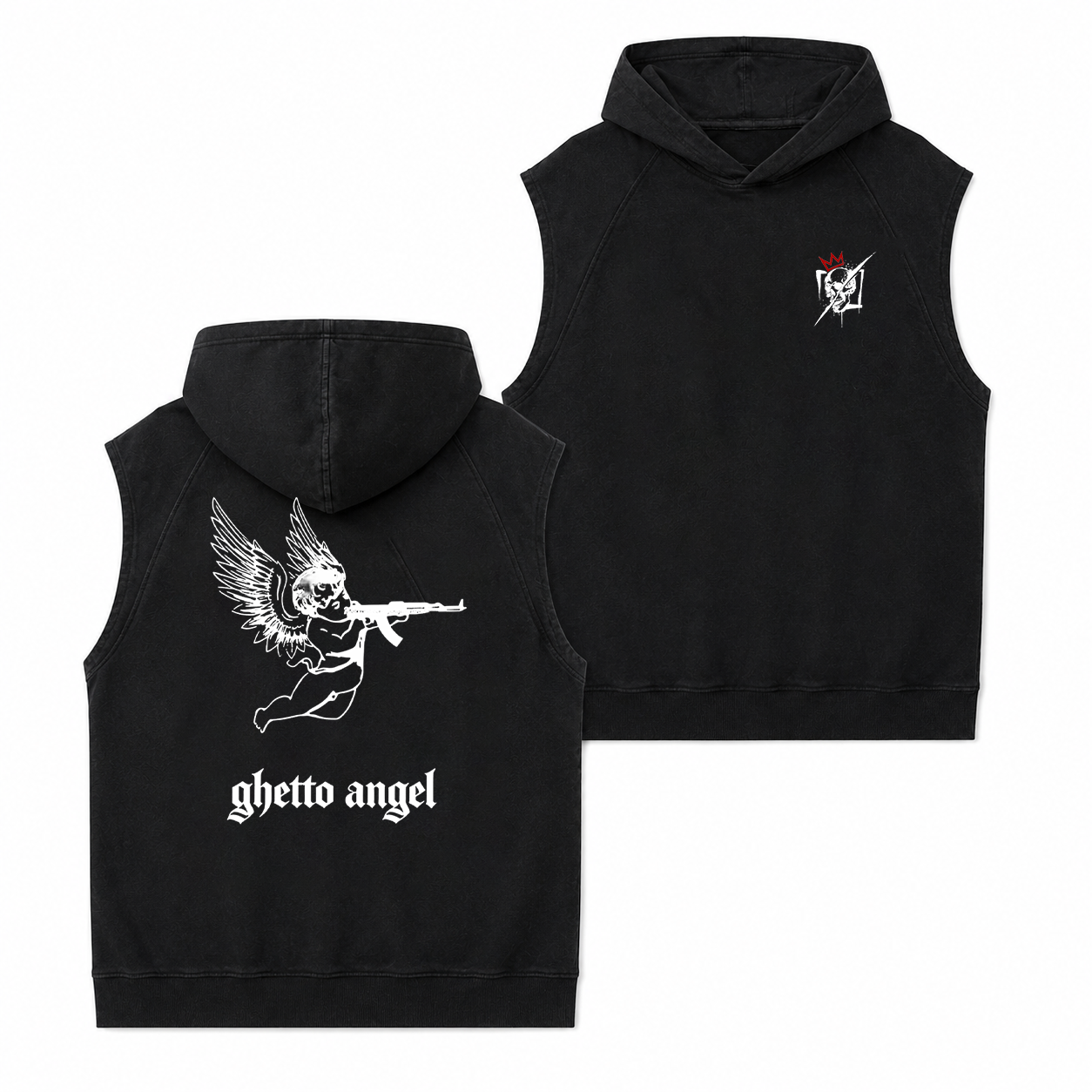 Ghetto Angel Cherub Graphic T-Shirt & Hoodie