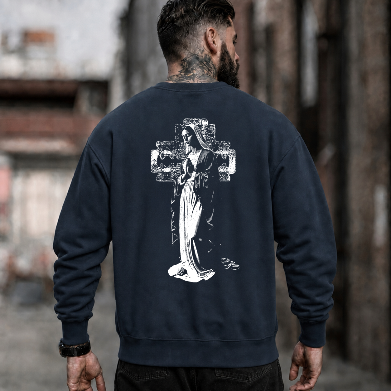 Gothic Praying Nun Cross Graphic T-Shirt & Hoodie