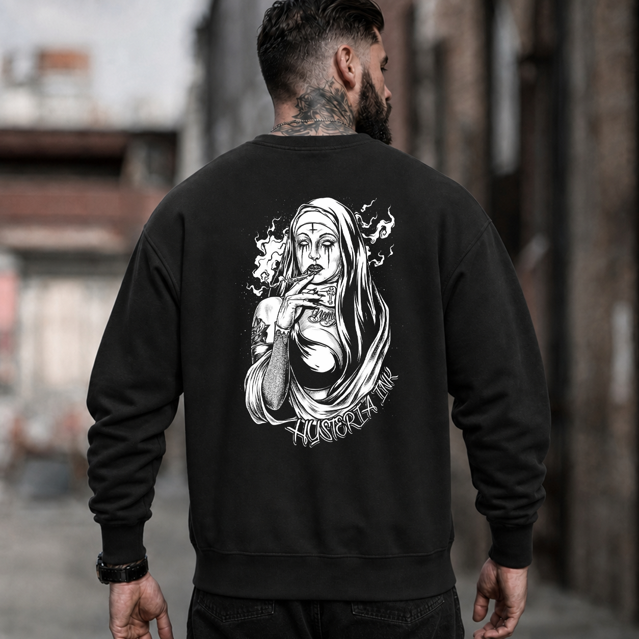 Smoking Nun Gothic Graphic T-Shirt & Hoodie
