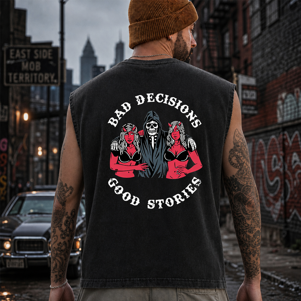 Bad Decisions Good Stories Skeleton T-Shirt & Hoodie