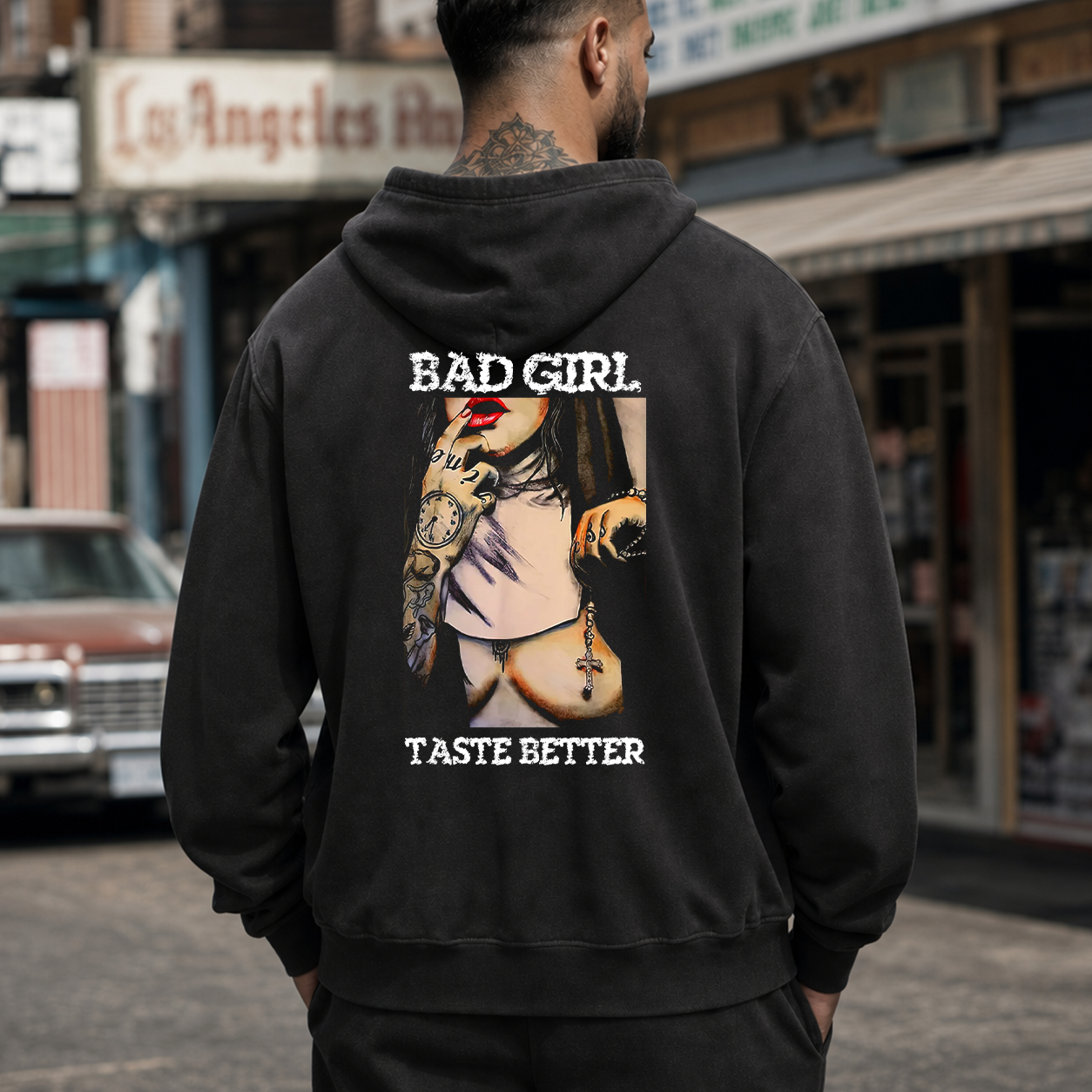 Bad Girl Vintage Pin-Up Graphic T-Shirt & Hoodie