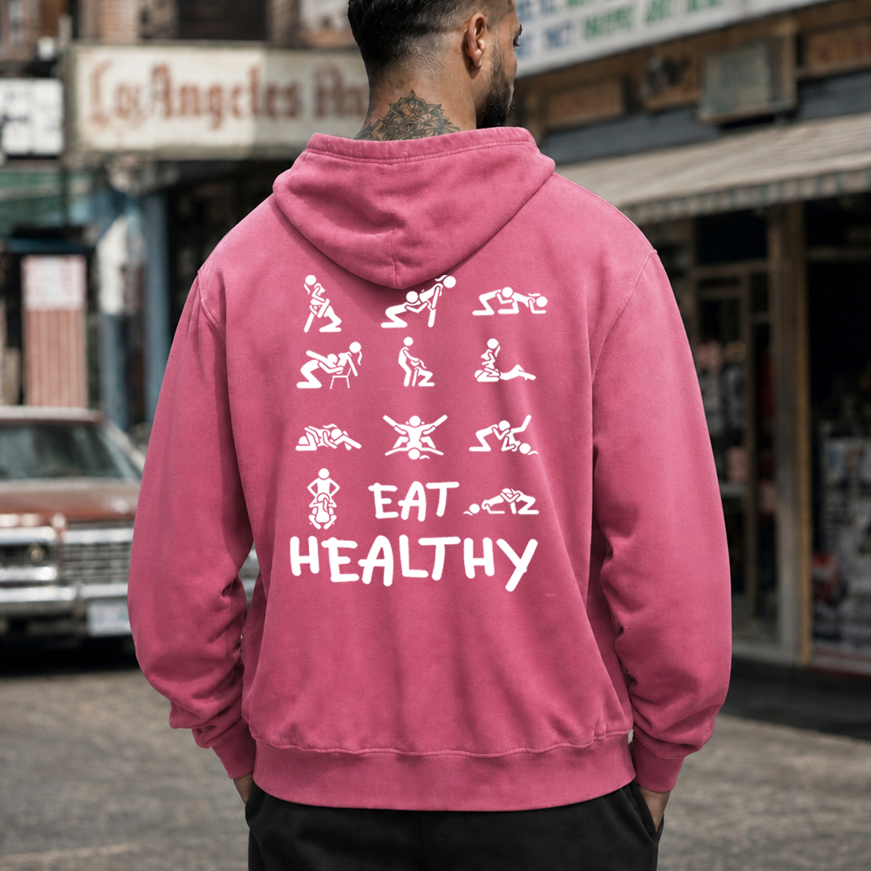 Eat Healthy Funny Adult Graphic T-Shirt & Hoodie