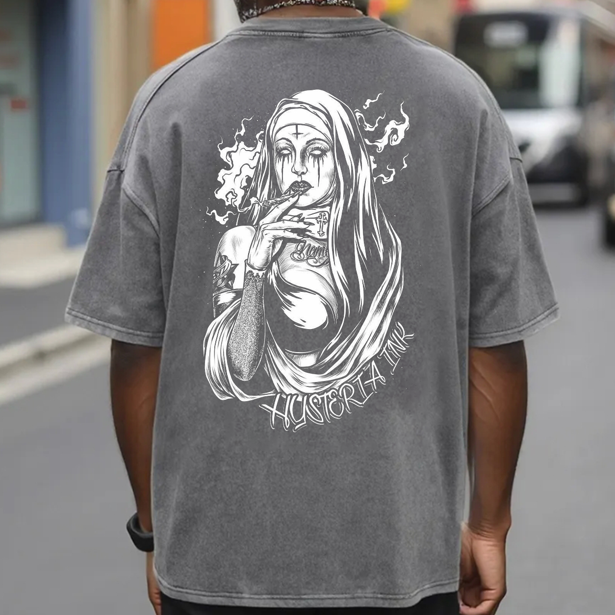 Smoking Nun Gothic Graphic T-Shirt & Hoodie