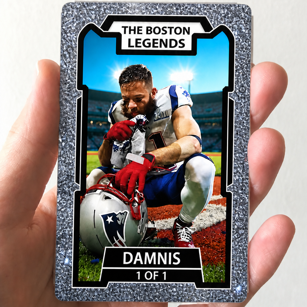 Personalized Football Trading Card with Custom Photo & Name – Acrylic Sports Card Keepsake for Players, Fans & Gifts