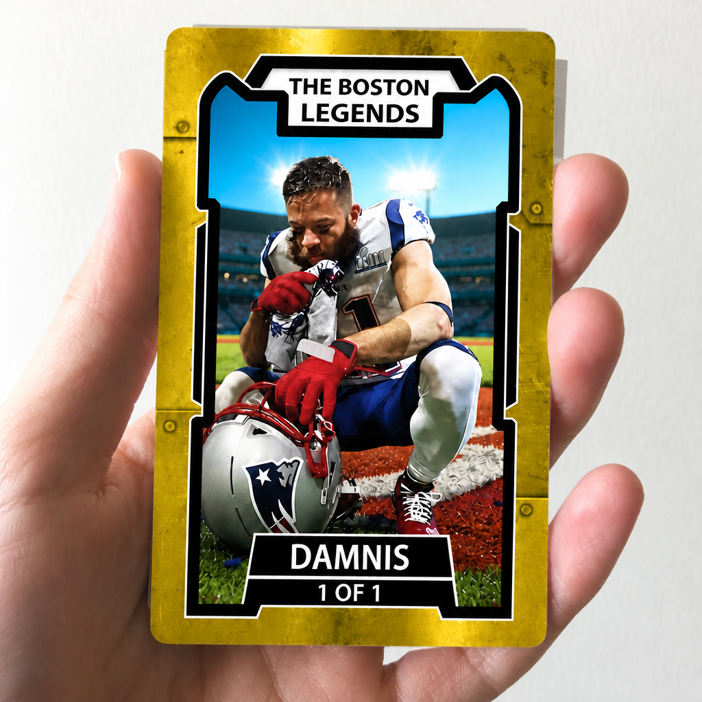 Personalized Football Trading Card with Custom Photo & Name – Acrylic Sports Card Keepsake for Players, Fans & Gifts