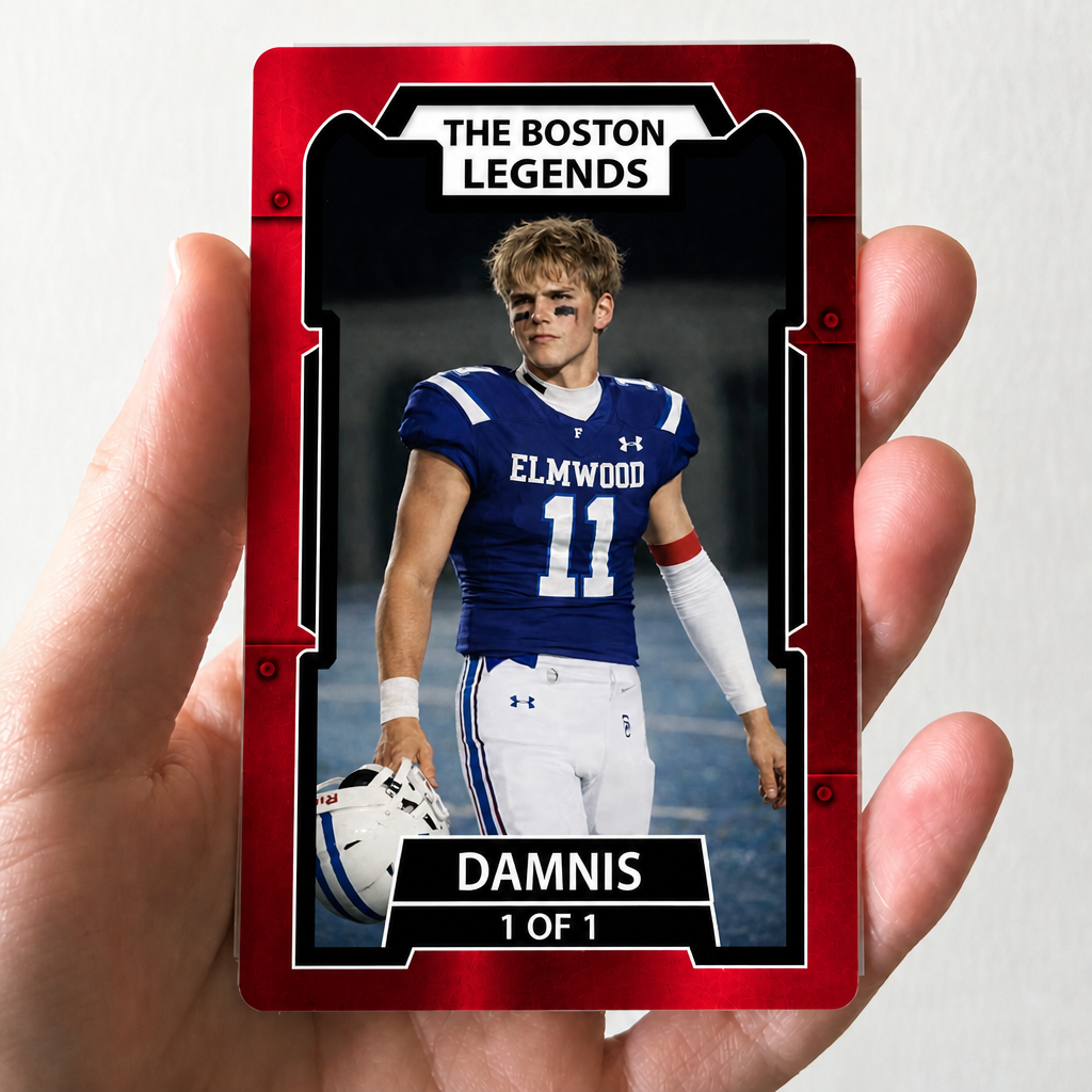 Personalized Football Trading Card with Custom Photo & Name – Acrylic Sports Card Keepsake for Players, Fans & Gifts