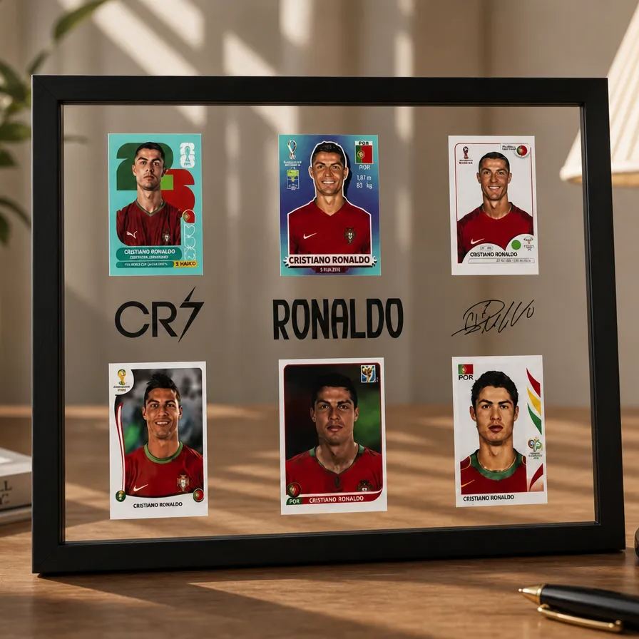 CR7 Luxury Transparent Floating Acrylic Frame - Memorial Soccer Card Display